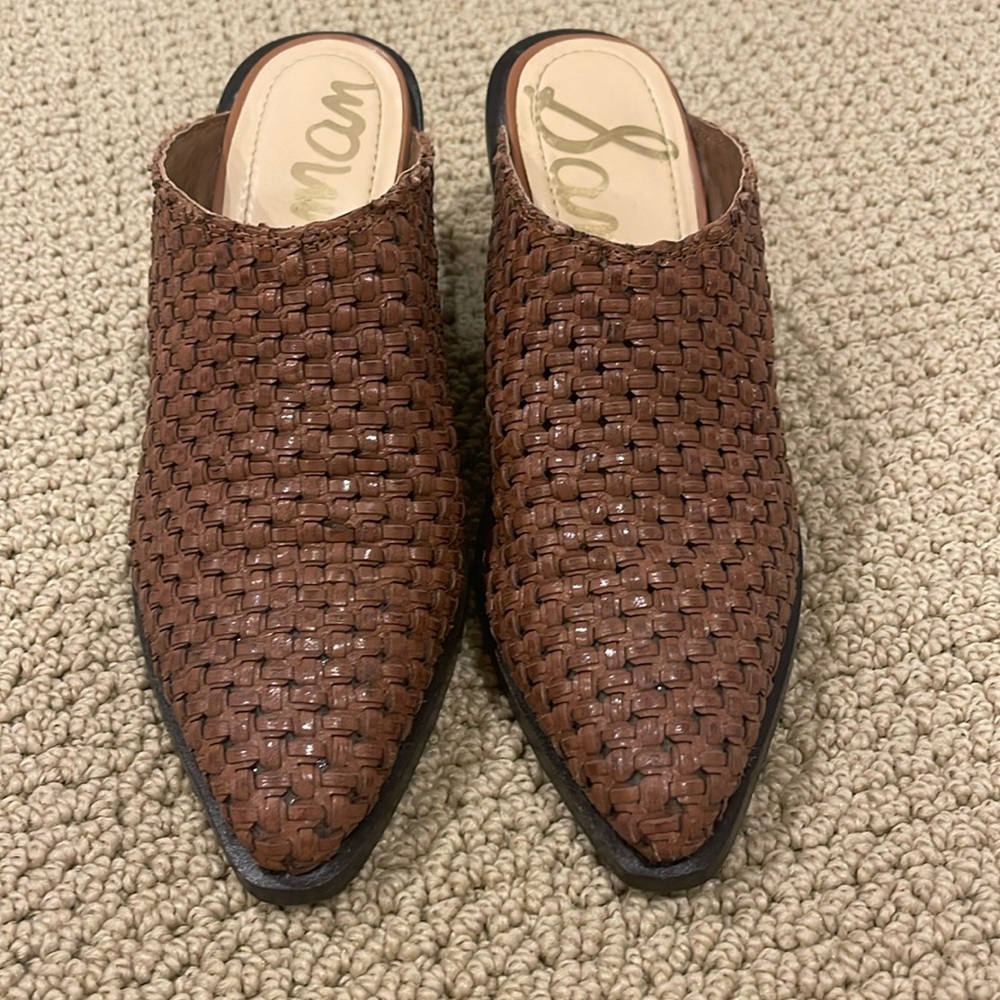 Sam Edelman Brown Woven Mules